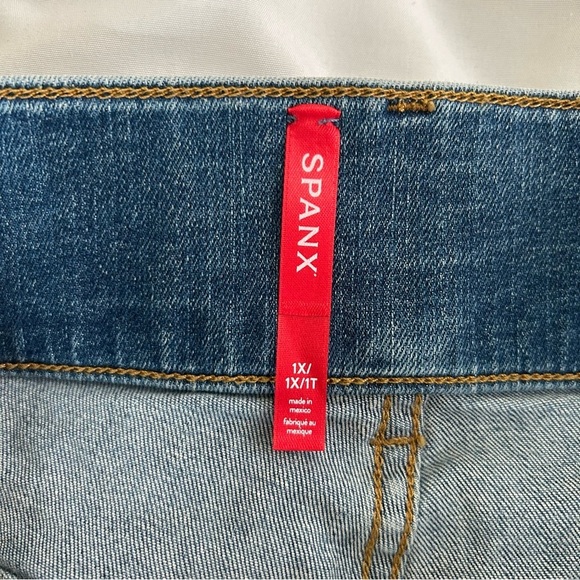 NWT Spanx Seamed Front Wide Leg Jean in Vintage Indigo 1X - Picture 14 of 16